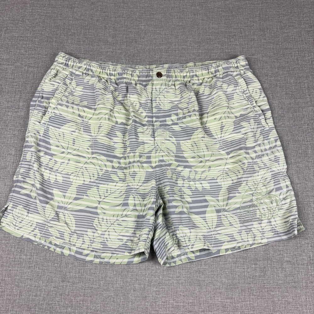 Tommy Bahama Shorts Mens XL Green Floral Swim Trunks Mesh‎ Lined Drawstring